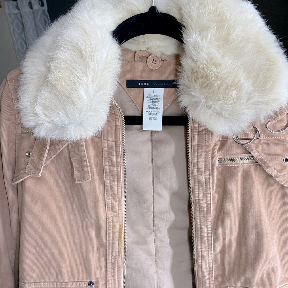 Marc Jacob Corduroy Fur Collared Jacket